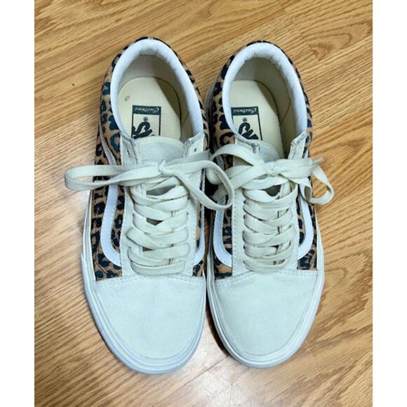 Sz 8.5 - Vans Old Skool - Custom Leopard print - Suede shoes - Picture 2 of 6